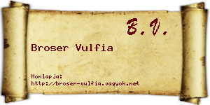 Broser Vulfia névjegykártya